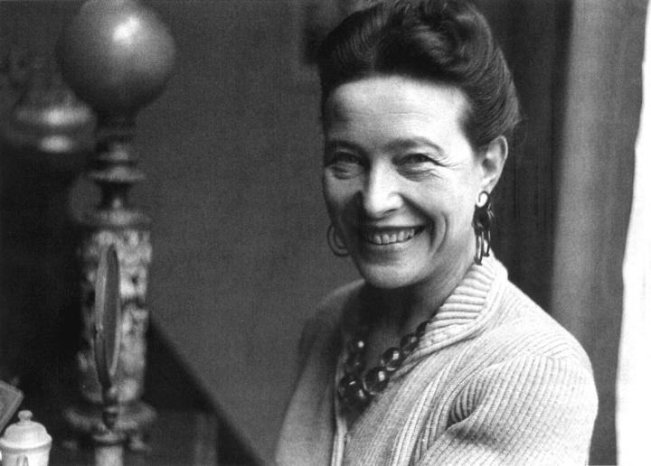 Simone de Beauvoir, escxritora, filósofa, 1