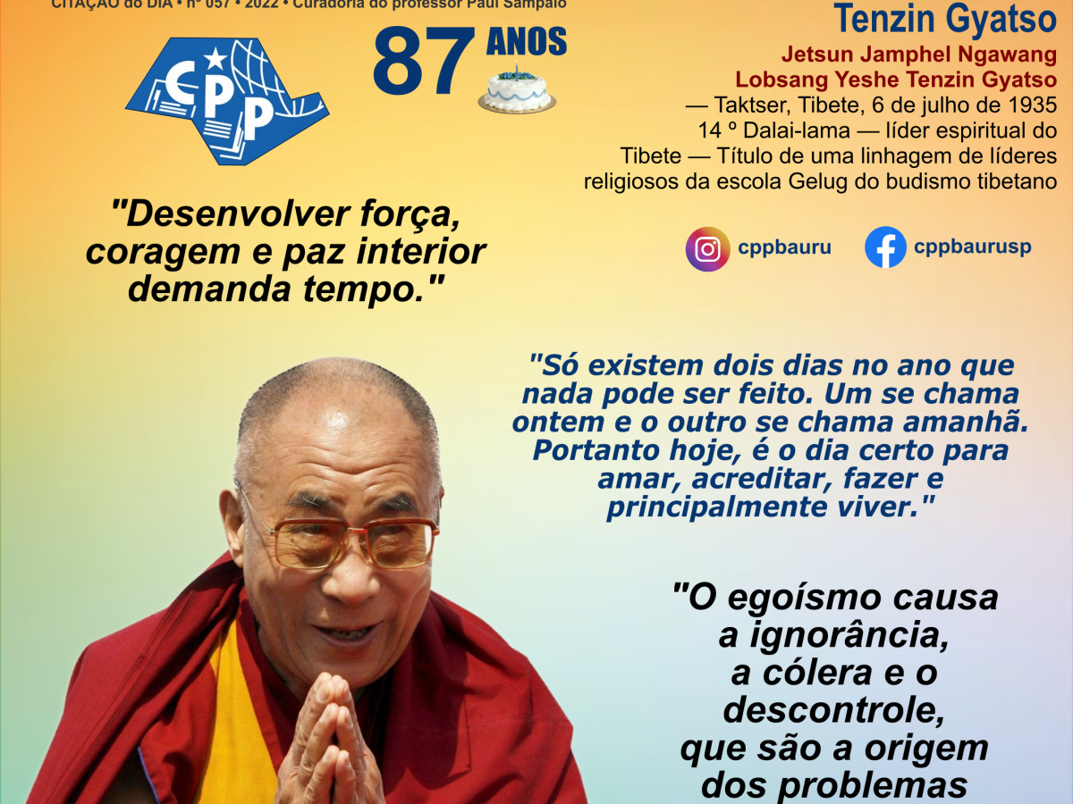 Dalai Lama • Tenzin Gyatso • 87 Anos