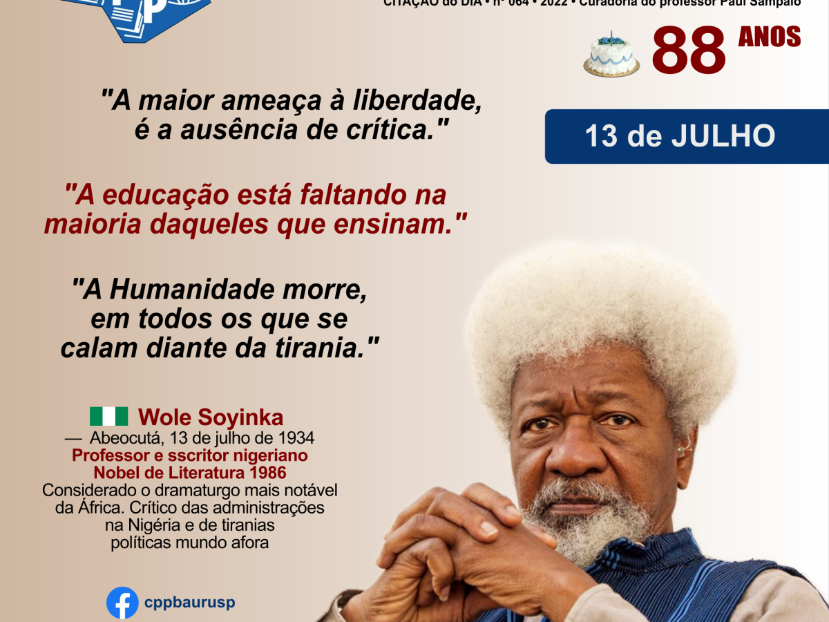 O Nobel Nigeriano • Wole Soyinka • 88 Anos